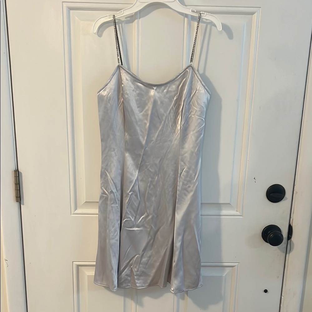 Jessica McClintock vintage Silver Slip Dress